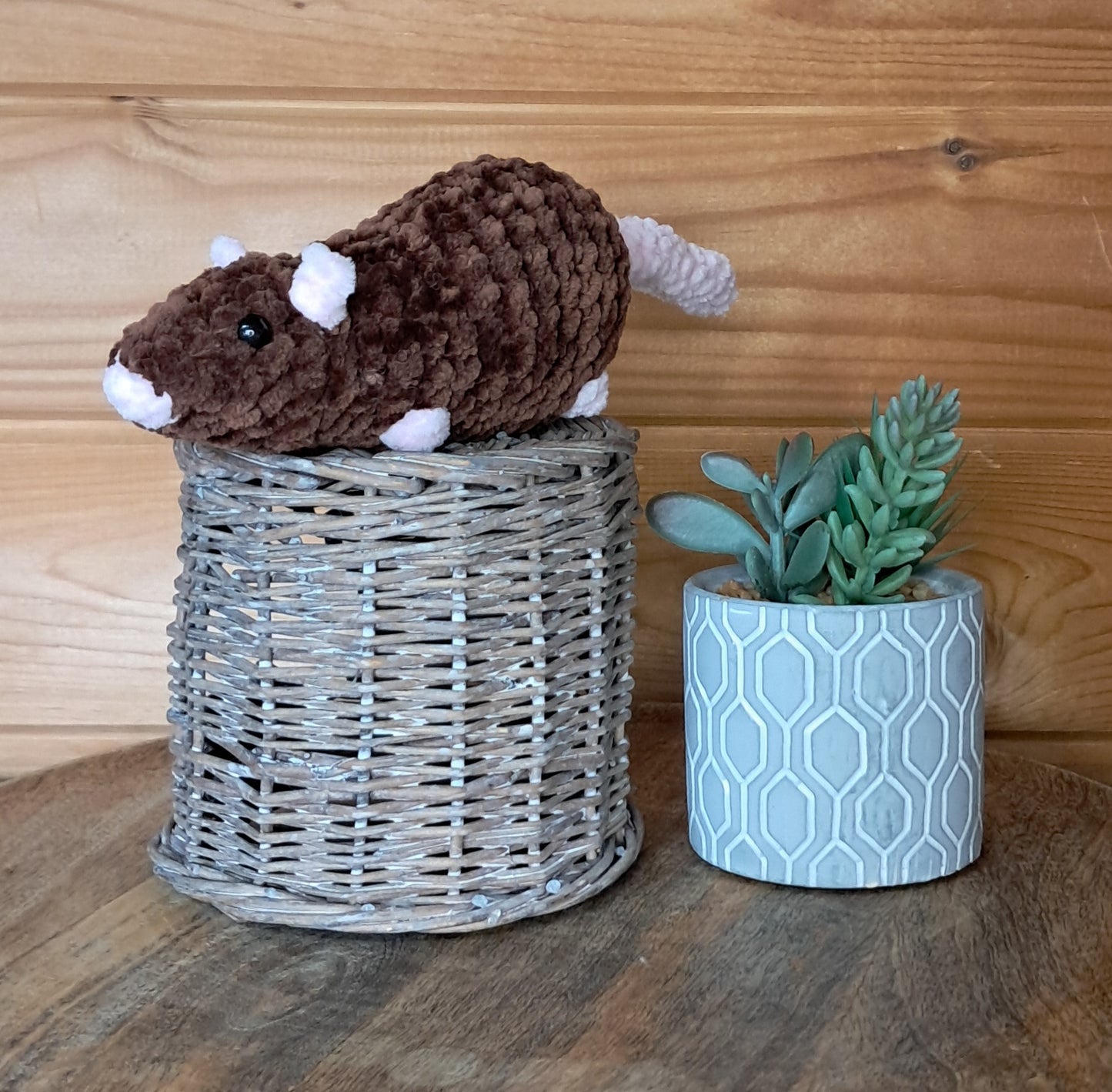 Handgemaakt op bestelling - schattige gehaakte Rat knuffel - aangepaste kleuren