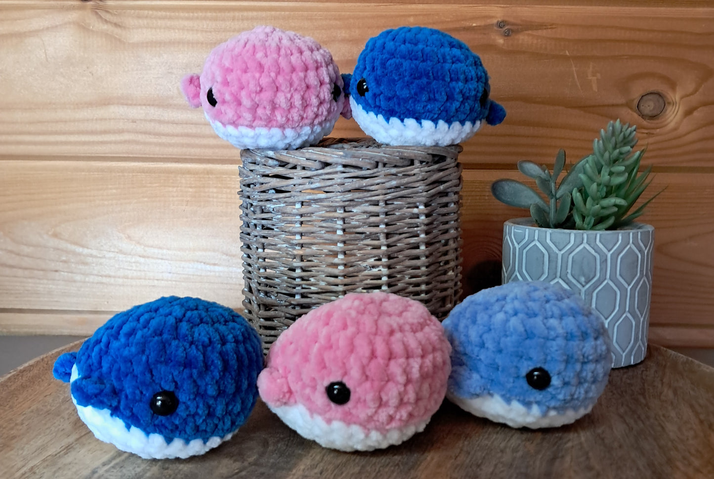 Kleine gehaakte Walvis-Handgemaakte amigurumi knuffel -zeeleven-oceaan-antistress