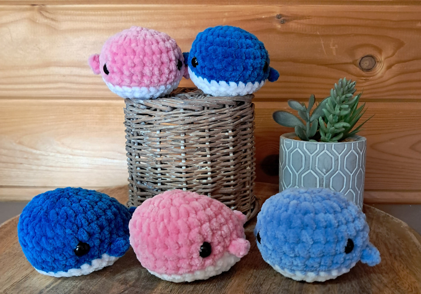 Kleine gehaakte Walvis-Handgemaakte amigurumi knuffel -zeeleven-oceaan-antistress