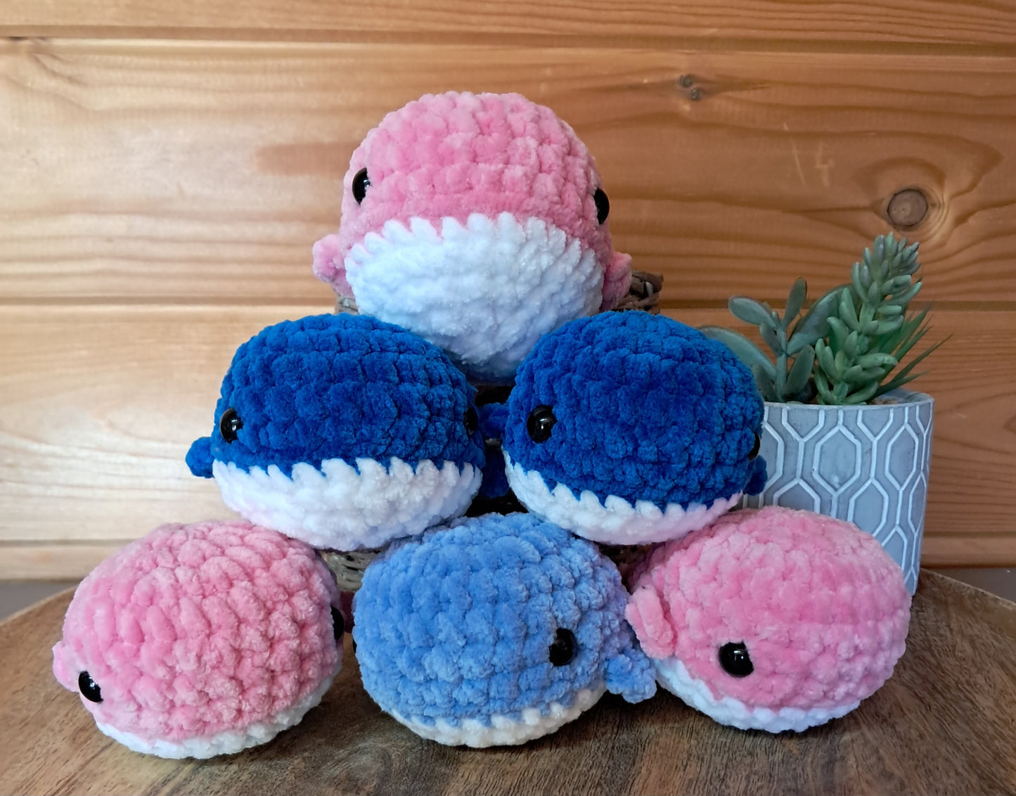 Kleine gehaakte Walvis-Handgemaakte amigurumi knuffel -zeeleven-oceaan-antistress